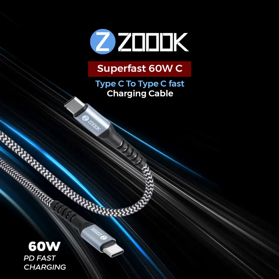 Zoook Superfast 60W C Usb Type C To Type C Fast Charging Cable A