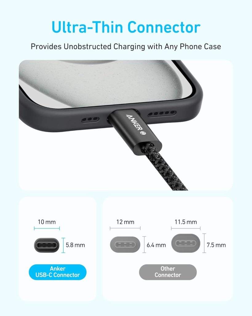 Anker Zolo 240W Usb C To Usb C Cable For Iphone 16 Series,Macbook B