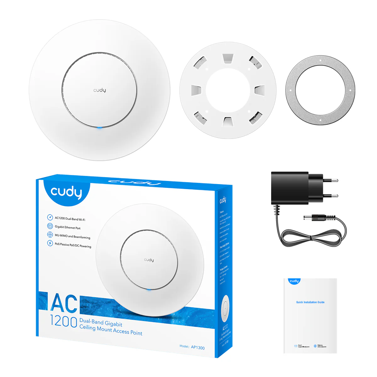 Cudy Ap1300 Ac1200 1200Mbps Wireless Dual Band Indoor Access Point A