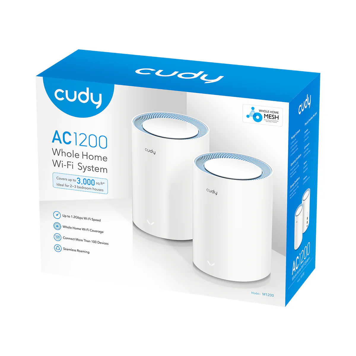 Cudy M1200 Ac1200 Whole Home Mesh Wifi Router (2 Pack) D