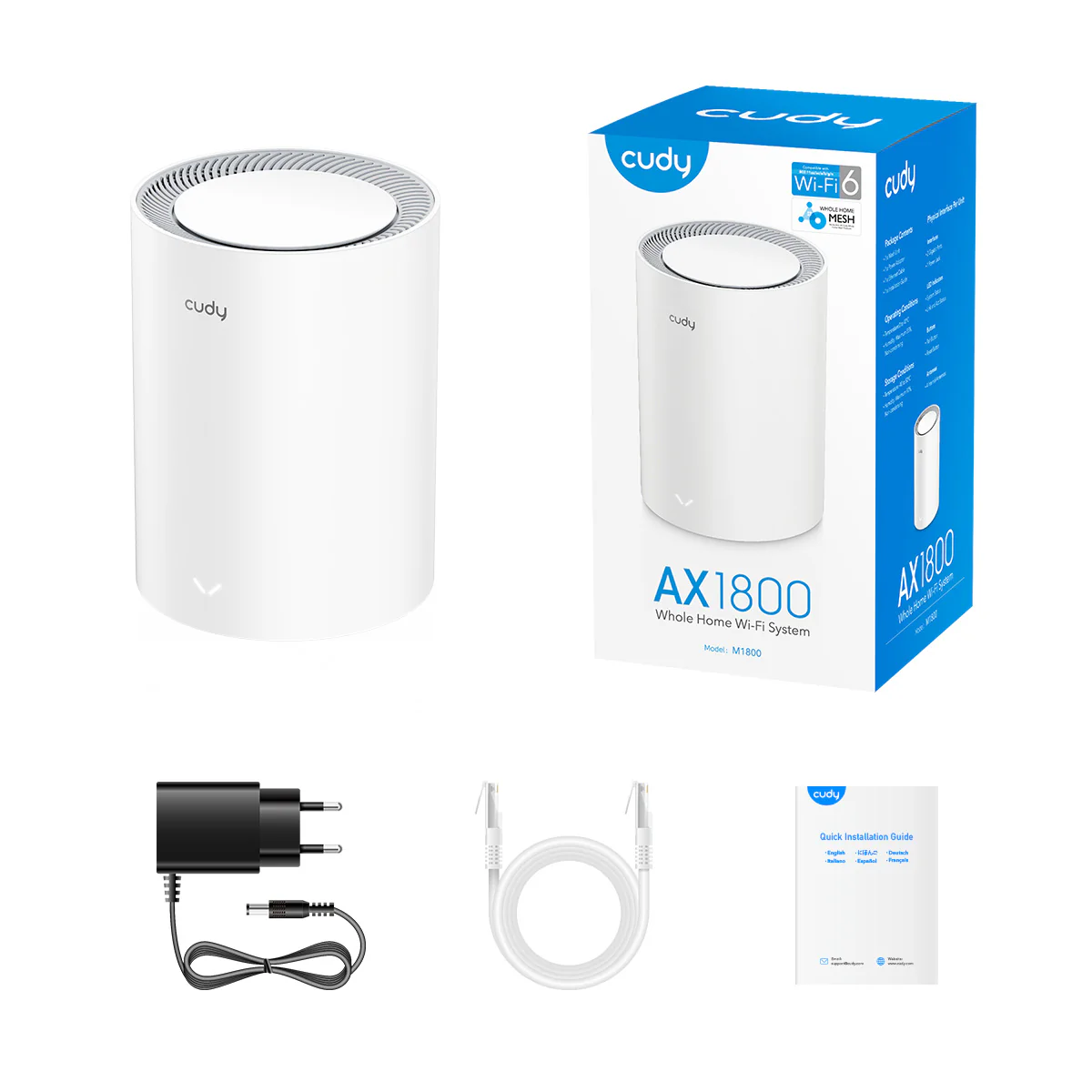 Cudy M1800 Ax1800 Whole Home Mesh Wifi 6 Router (1 Pack) A