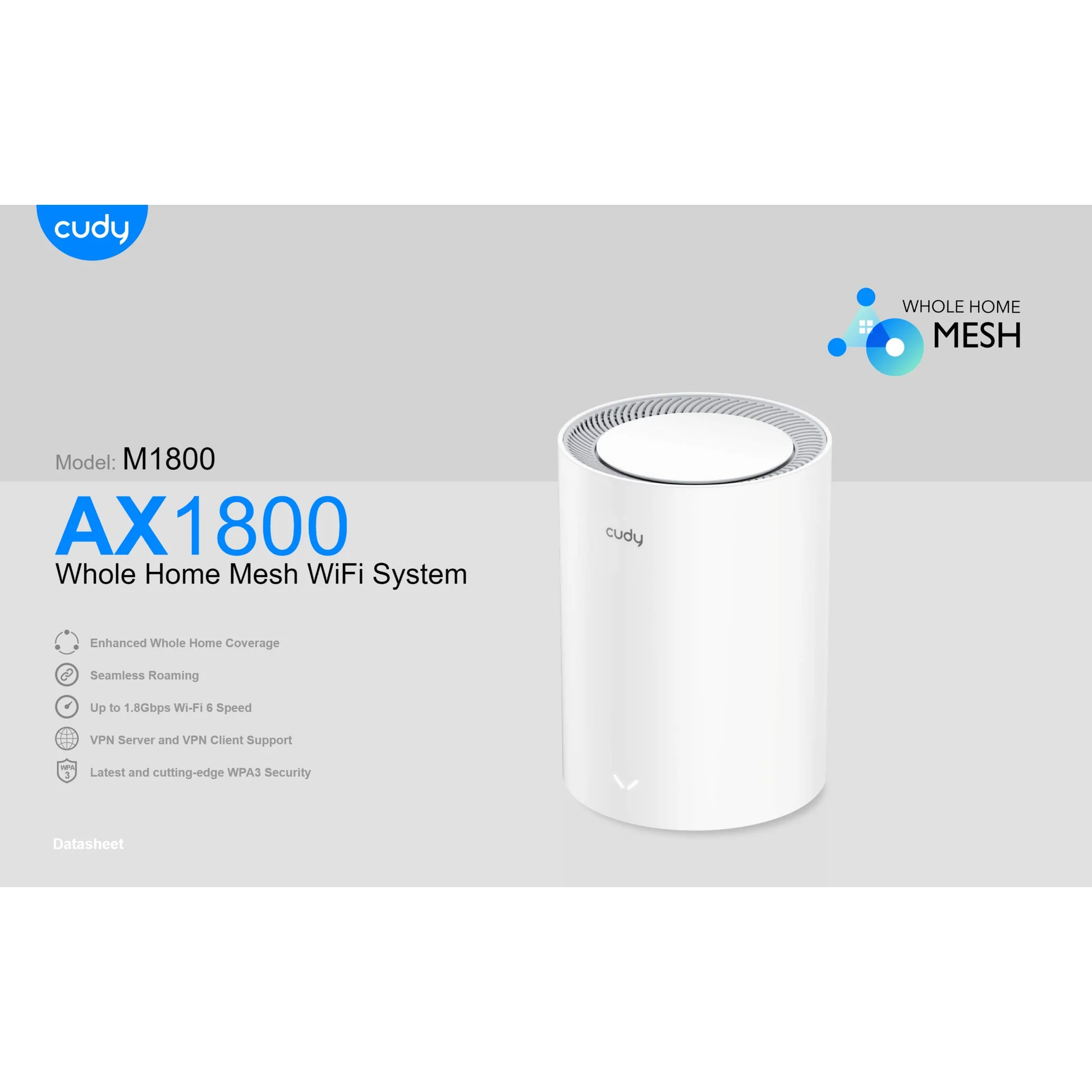 Cudy M1800 Ax1800 Whole Home Mesh Wifi 6 Router (1 Pack) F