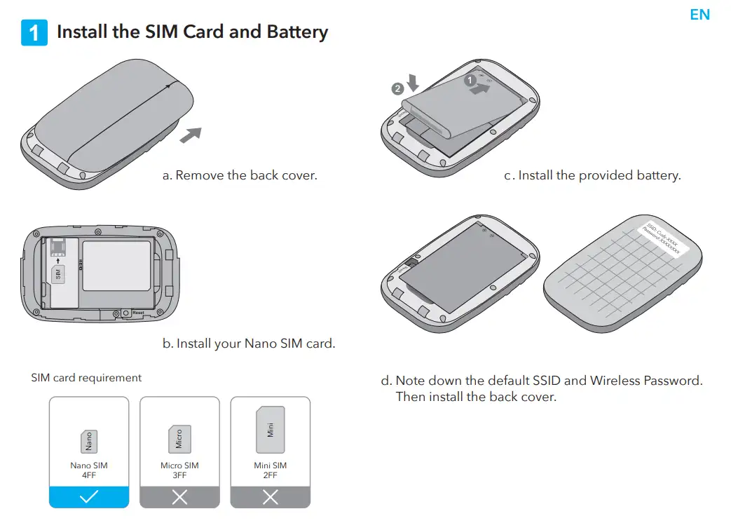 Cudy Mf4 4G Lte Sim Supported Mobile Wi Fi Router D