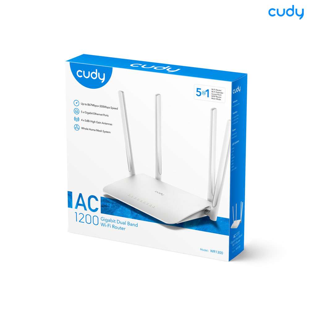 Cudy Wr1300 Ac1200 Gigabit Dual Band Wi Fi Router F