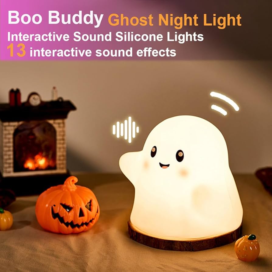 Cute Boo Ghost Silicone Lamp Touch Sensor Dimmable Led Ghost Night Lights For Children Bedroom D