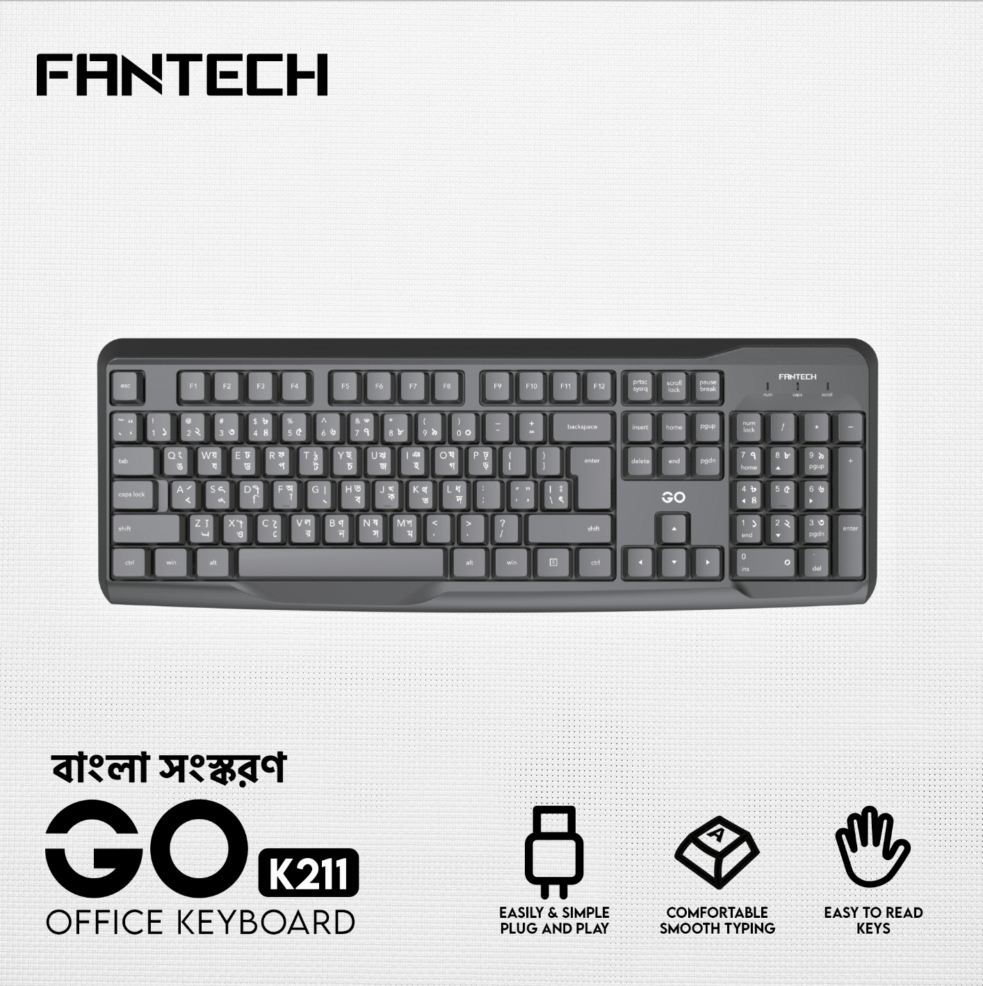 Fantech Go K211 Bangla Keyboard A