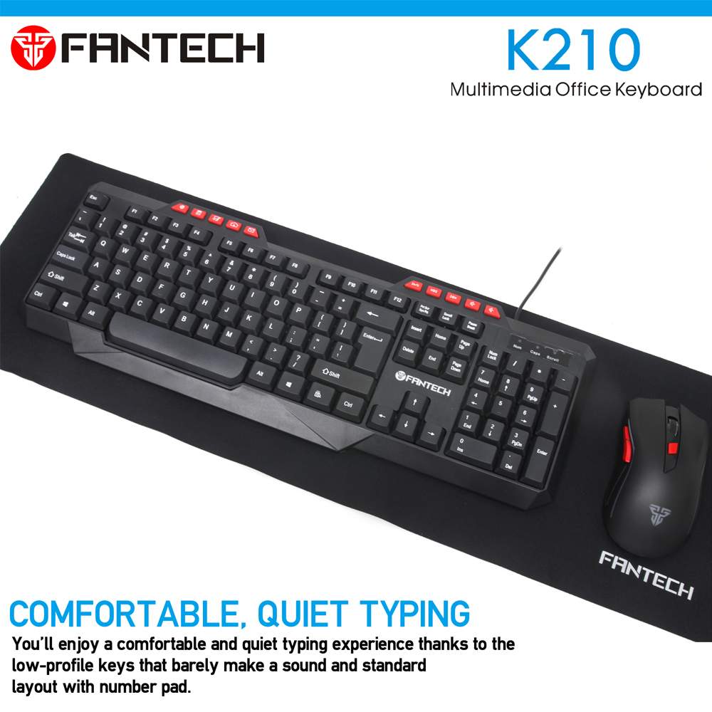 Fantech K 210 Usb Wired Multimedia Office Keyboard B