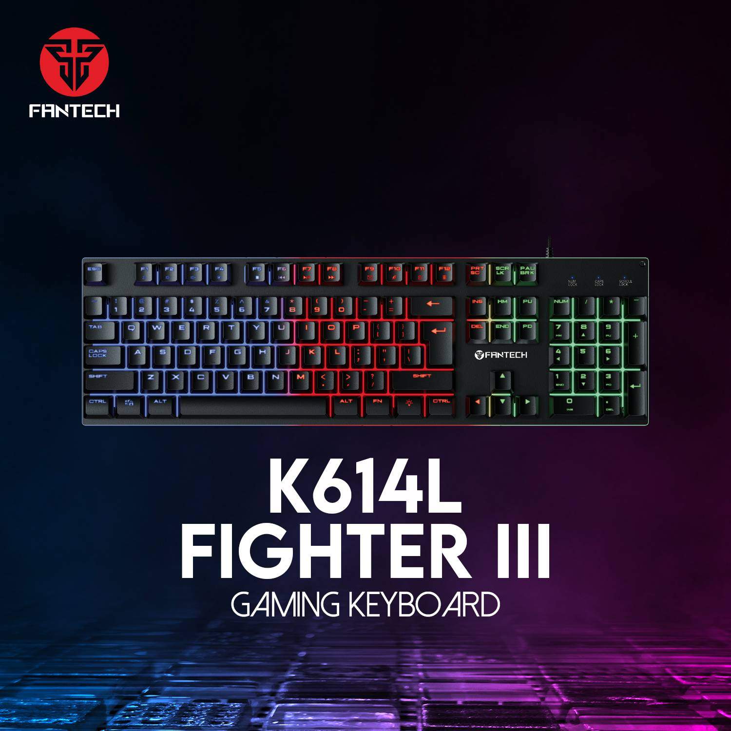 Fantech K614L Fighter Iii Membrane Backlit Wired Gaming Keyboard A