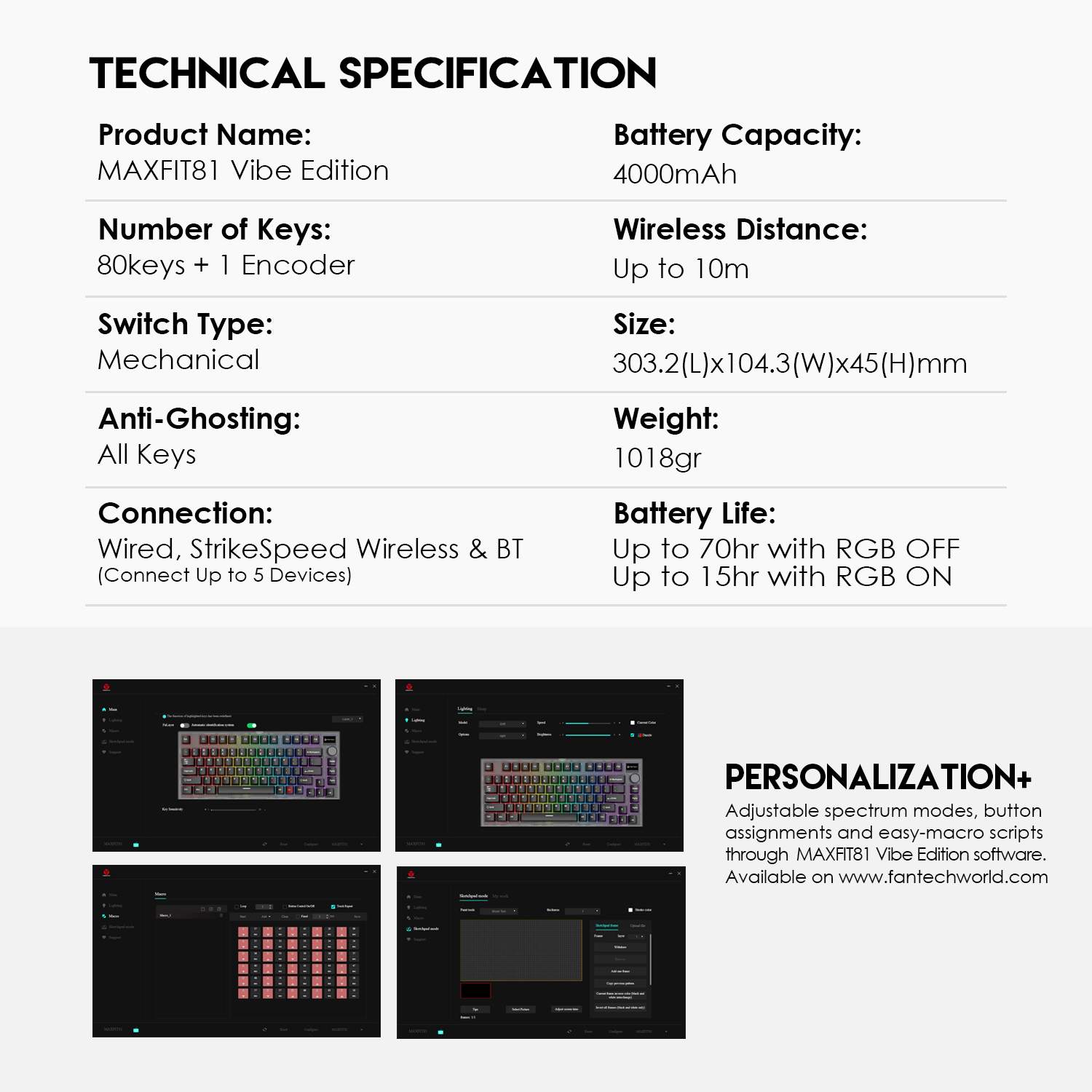 Fantech Maxfit81 Mk910 Gaming Keyboard Barebone Version G