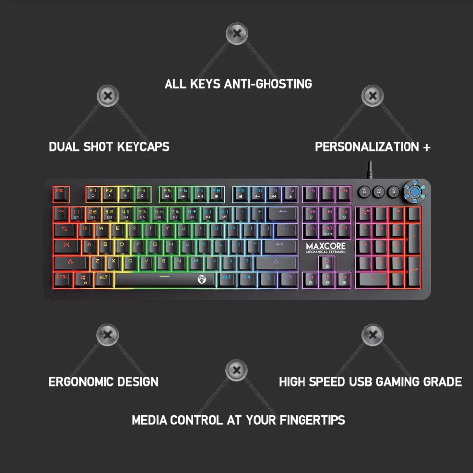 Fantech Mk852 Usb Wired Led Mechanical Gaming Keyboard B