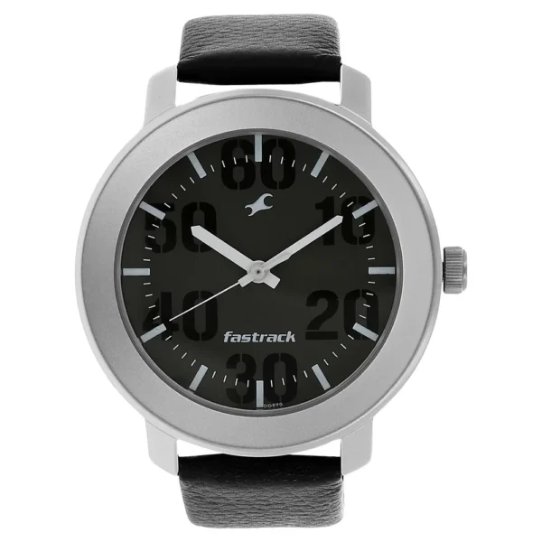 Fastrack NR3121SL02 Quartz Analog Grey Dial Leather Strap Watch