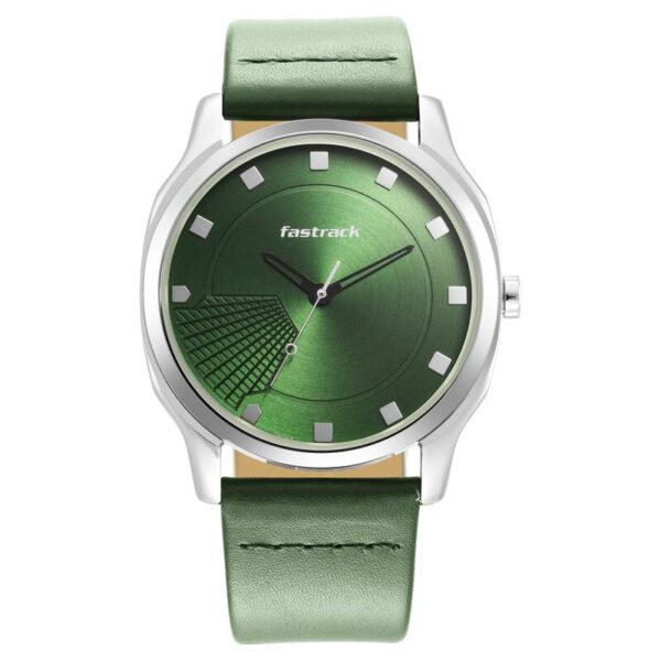 Fastrack NS3255SL02 Stunners Quartz Analog Green Dial Leather Strap Watch