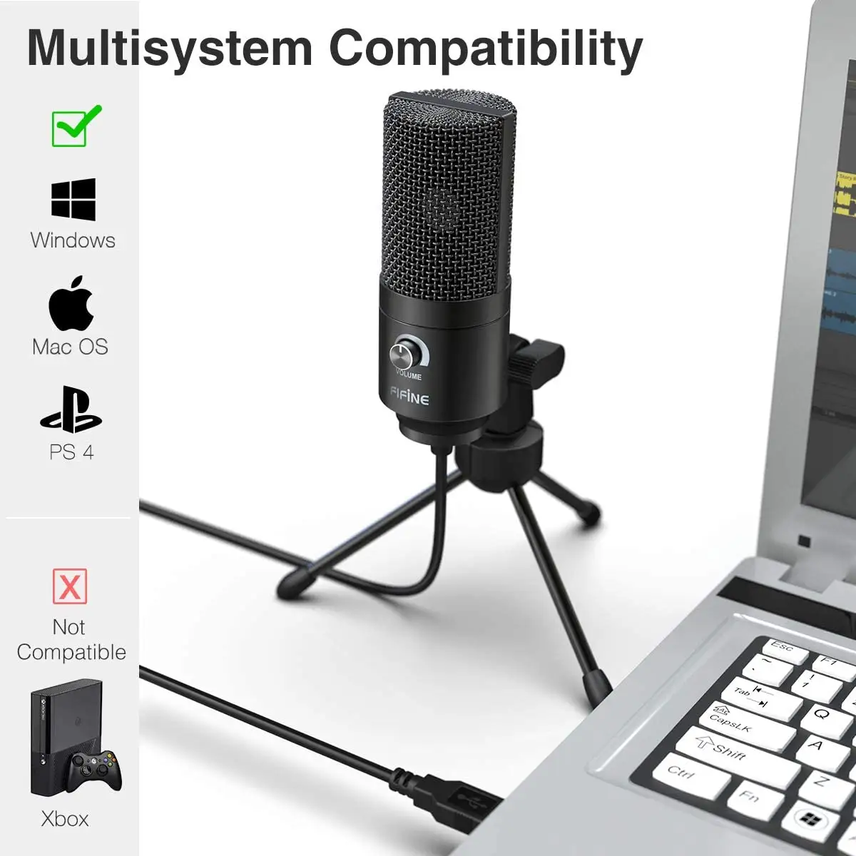 Fifine K669B Microphone Usb Condenser Microphone C