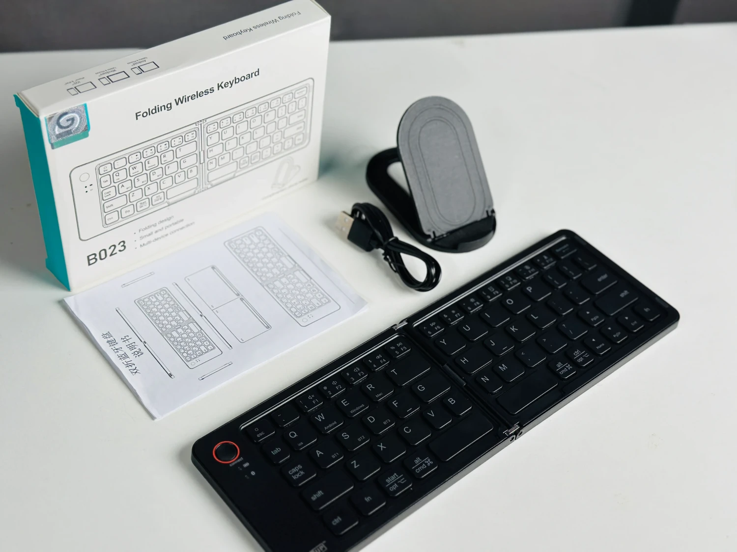 Gearup B023 Rechargeable Ultra Slim Folding Pocket Bluetooth Keyboard A