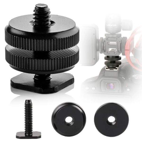 Gearup Cm30 1 4 Inch (Full Metal) Double Nut Cold Shoe Mount For Camera, Led Light, Microphone A