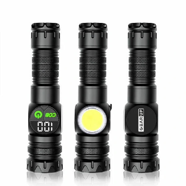 Gearup K60 Rechargeable Flashlight 10W Cob + Led Torchlight A