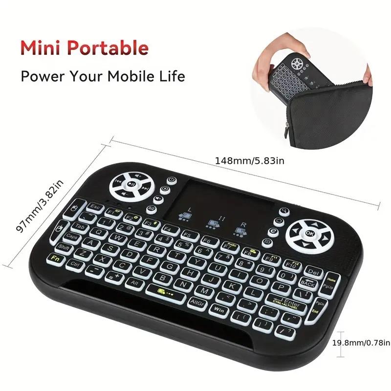 Gearup Mk20 Wireless Dual Mode Rgb Backlit Rechargeable Mini Portable Keyboard With Touchpad C