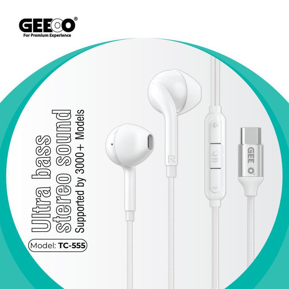 Geeoo Tc 555 Type C Half In Ear Wired Earphone C