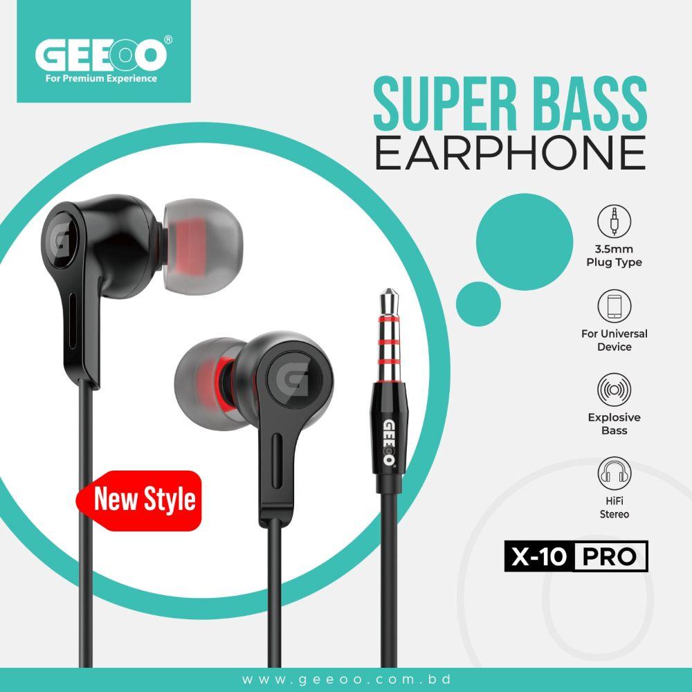 Geeoo X10 Pro Super Bass Earphone