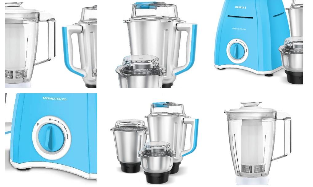 Havells Momenta Nv 900W Mixer Grinder With 3 Jars A