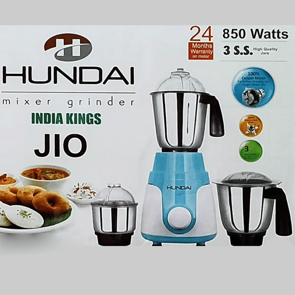 Hundai Stainless Steel Mixer Grinder Blender 850W A