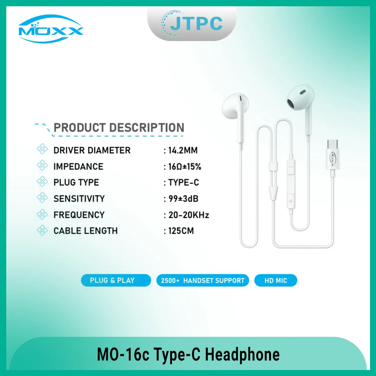 Moxx Mo 16C Music Type C Earphone C