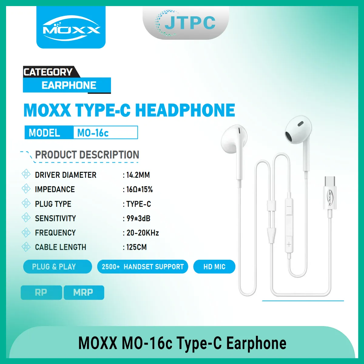 Moxx Mo 16C Music Type C Earphone D