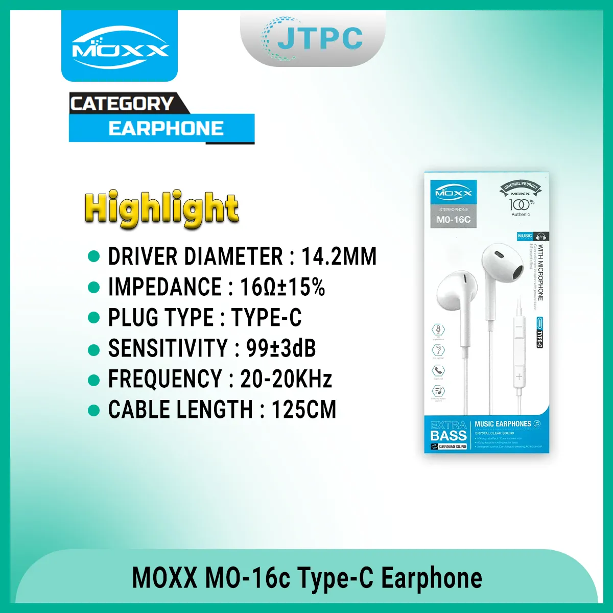 Moxx Mo 16C Music Type C Earphone E