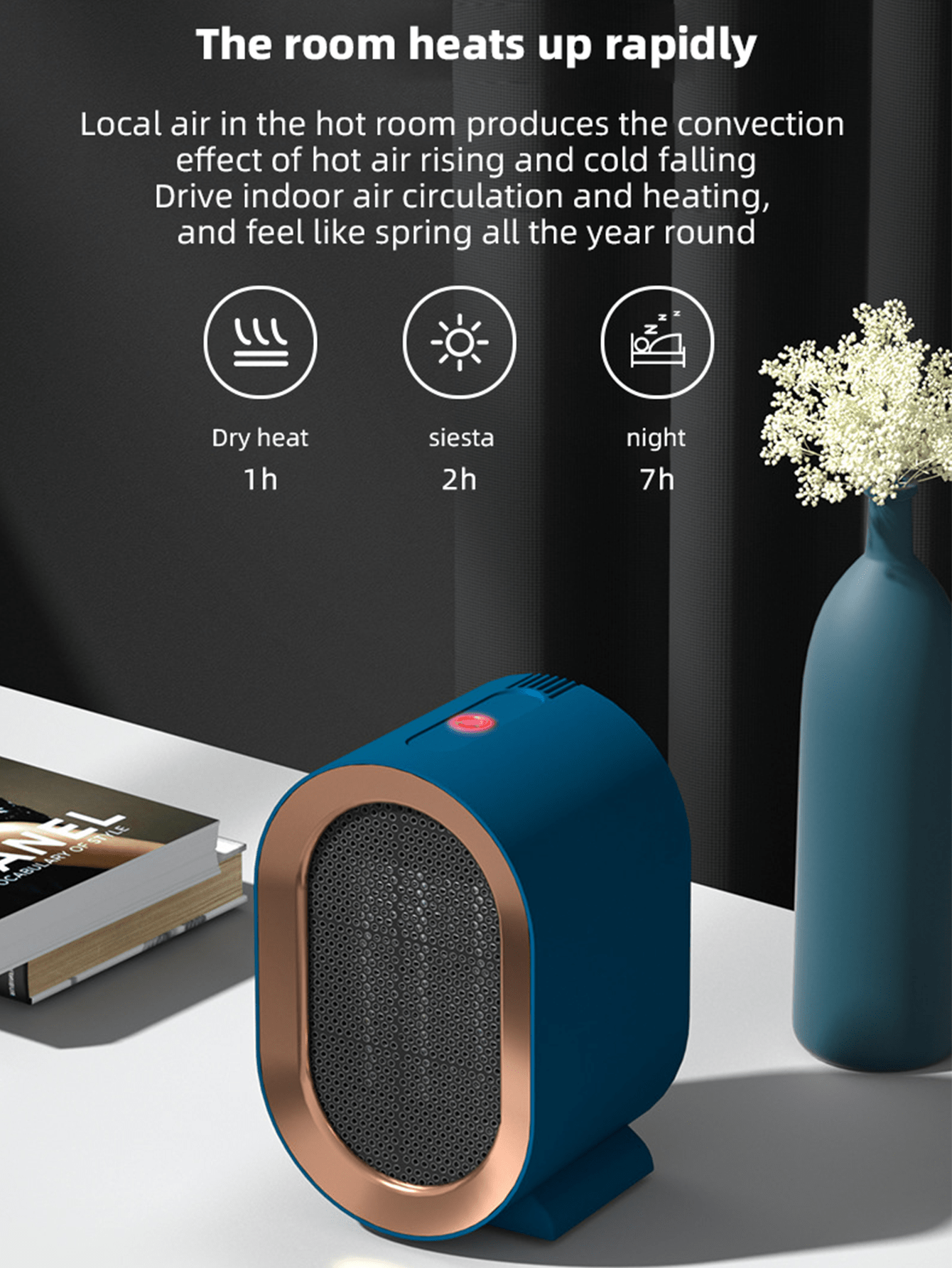 Mini Portable Air Heater Electric Fan Heater 1200W B