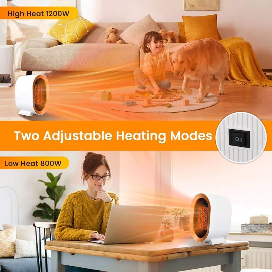 Mini Portable Air Heater Electric Fan Heater 1200W D