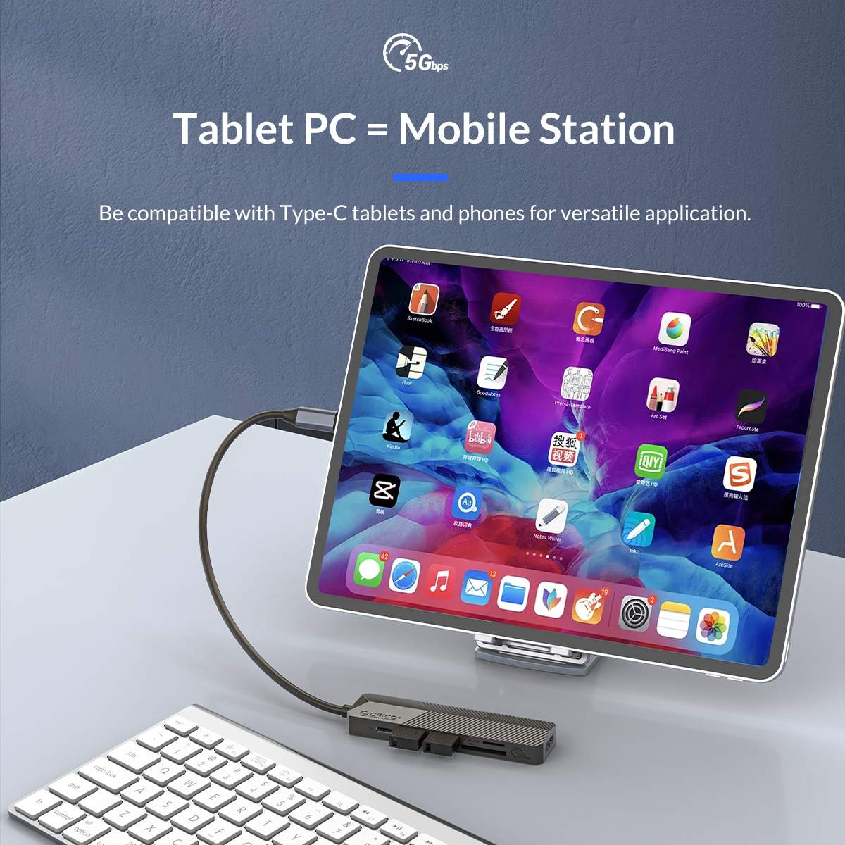 Orico Mdk 5P Type C 5 In 1 Multifunctional Docking Station C