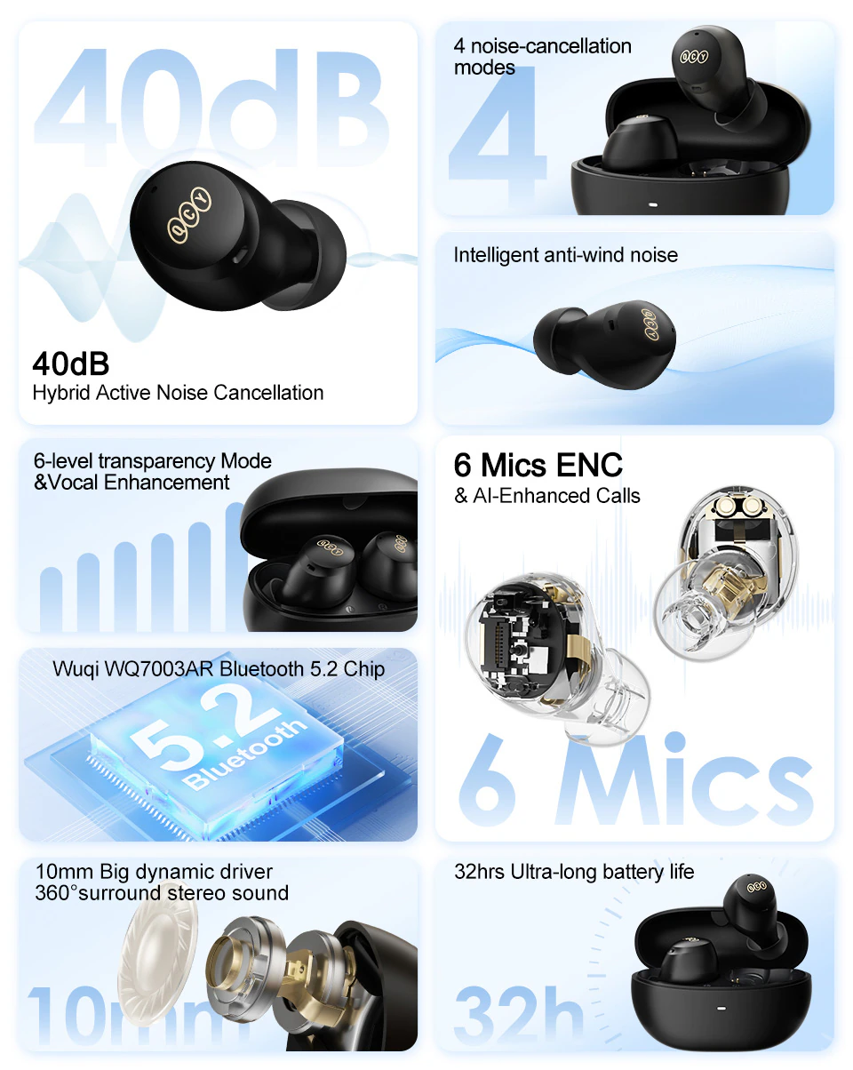 Qcy Ht07 Arcbuds Anc Tws Earbuds C