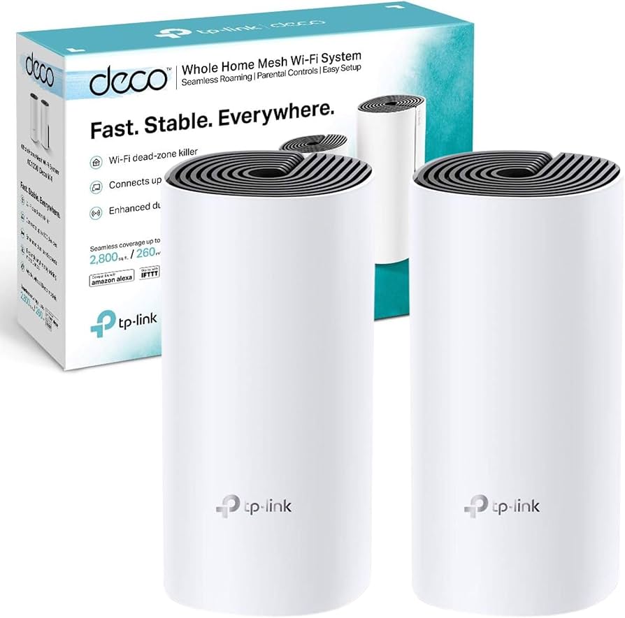 Tp Link Deco M4 (2 Pack) Whole Home Mesh Wi Fi System Ac1200 Dual Band Router C