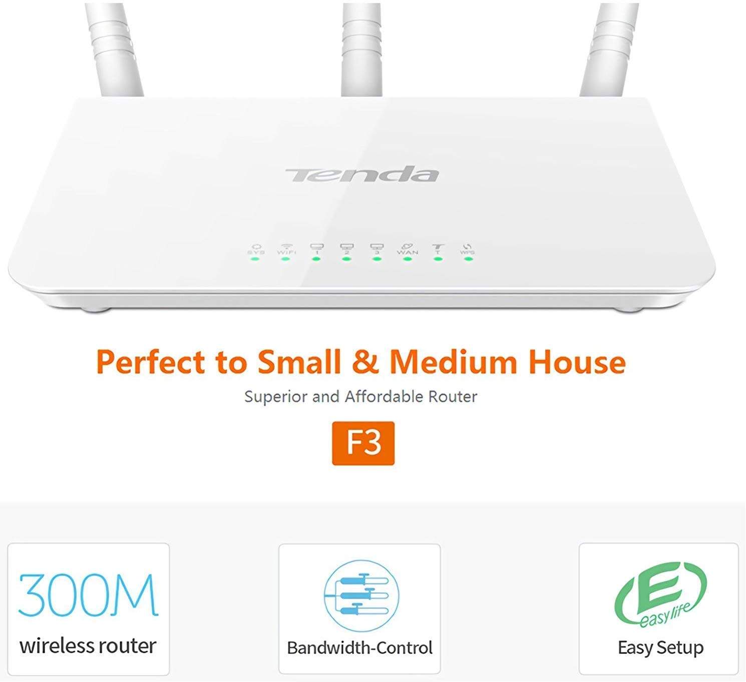 Tenda F3 300Mbps 3 Antennas Router D