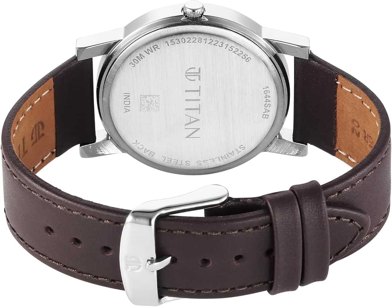 Titan 1644Sl01 Karishma Zing Quartz Analog Brown Dial Leather Strap Watch For Men A