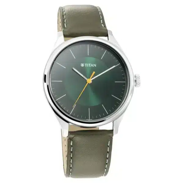 Titan NP1802SL04 Workwear Men's Urban Edge Lustrous Green Dial Leather Watch