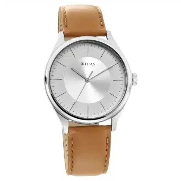 Titan NP1802SL07 Workwear Men's Urban Edge Lustrous White Dial Leather Watch