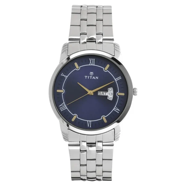 Titan NS 1774SM01 Analog with Day and Date Blue Dial Stainless Steel Strap watch for Men