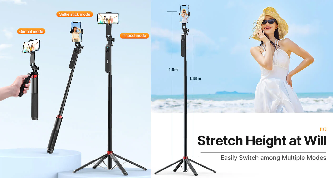 Ulanzi Ma09 Bluetooth Selfie Stick Tripod &Amp; Wireless Remote E