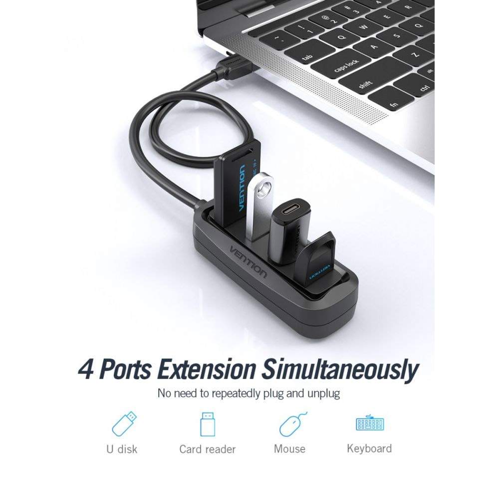 Vention Vas J43 B100 Usb Male To Quad Usb Female, 1 Meter, Hub B