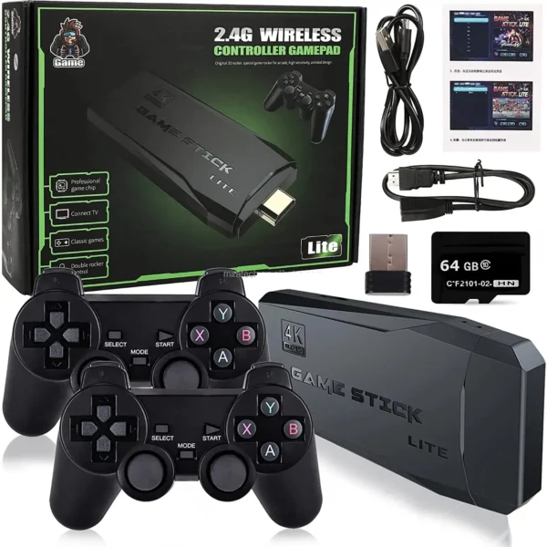 64GB Built in 20000 Games Stick 2 Wireless controller gamepad 4K HD Video game Console