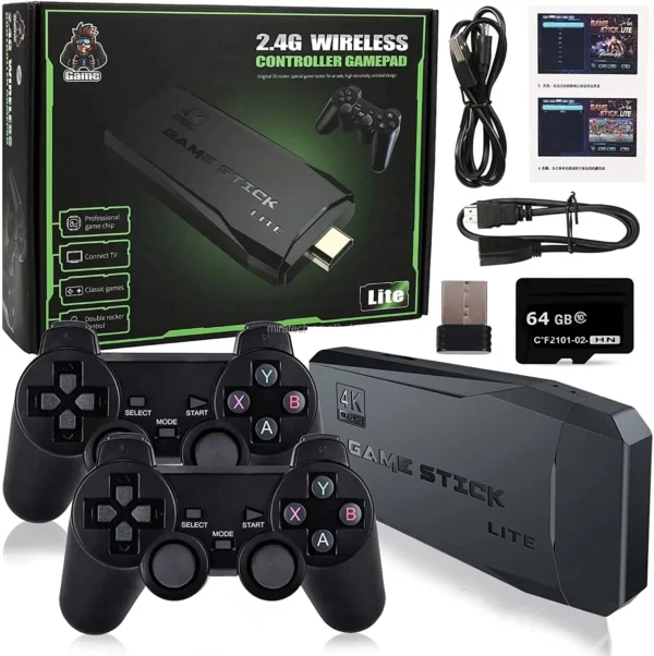 64Gb Built In 20000 Games Stick 2 Wireless Controller Gamepad 4K Hd Video Game Console