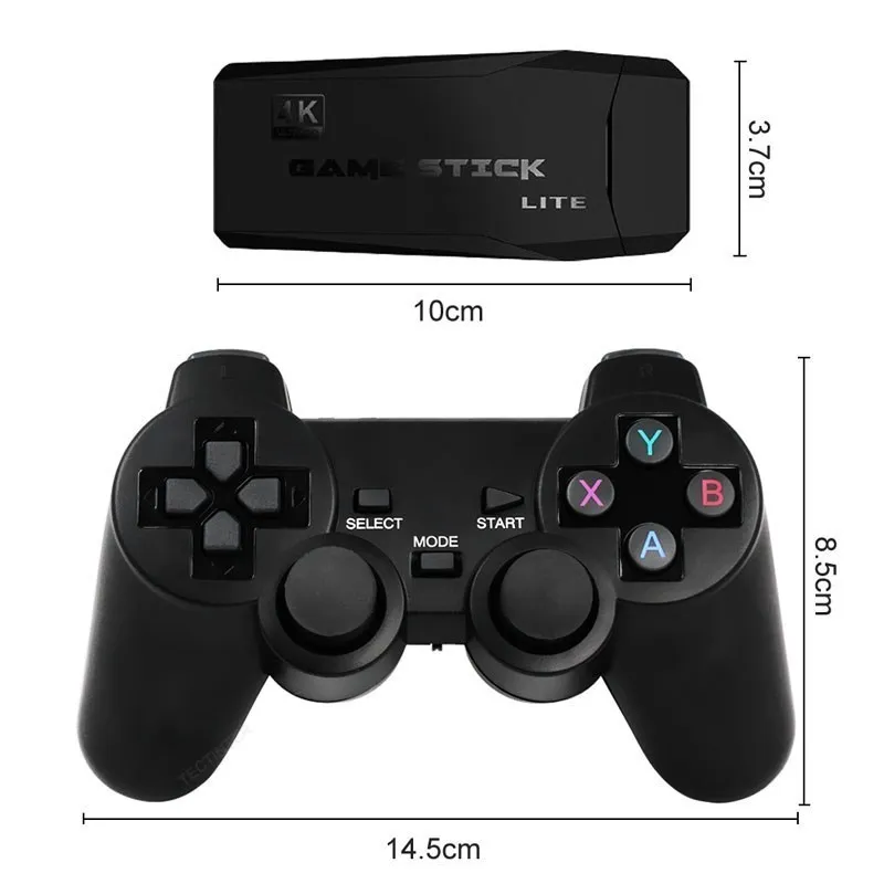 64Gb Built In 20000 Games Stick 2 Wireless Controller Gamepad 4K Hd Video Game Console C