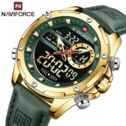 NAVIFORCE NF9208 PU Leather Dual Time Wrist Watch