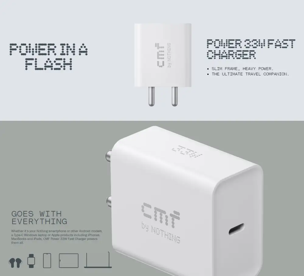 Cmf By Nothing C383 33W Usb Type C Fast Charger Adapter A