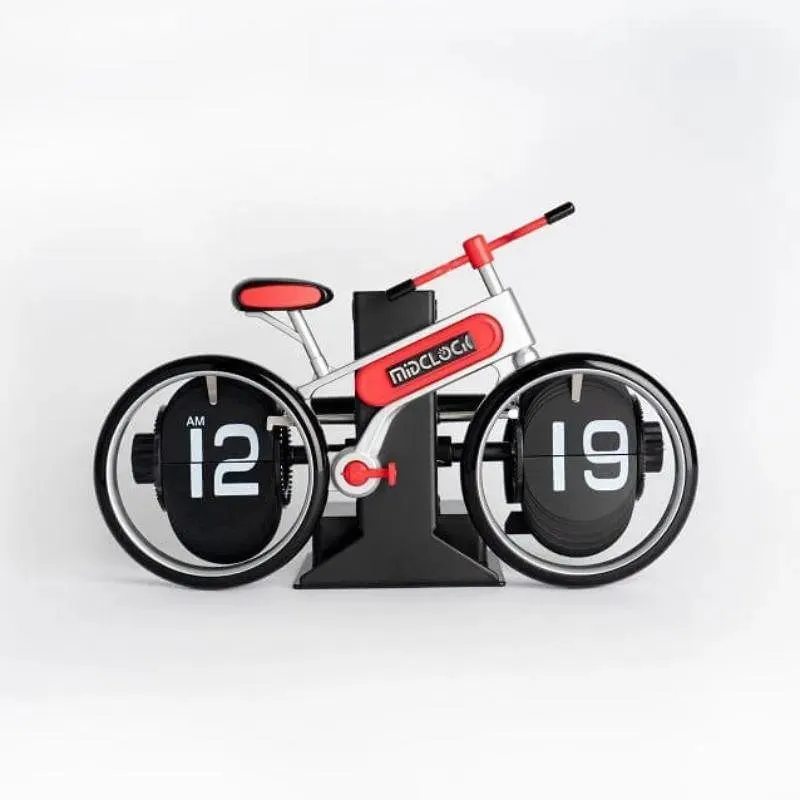 Midclock Hy F117 Bicycle Inspired Retro Vintage Flip Desk Clock C