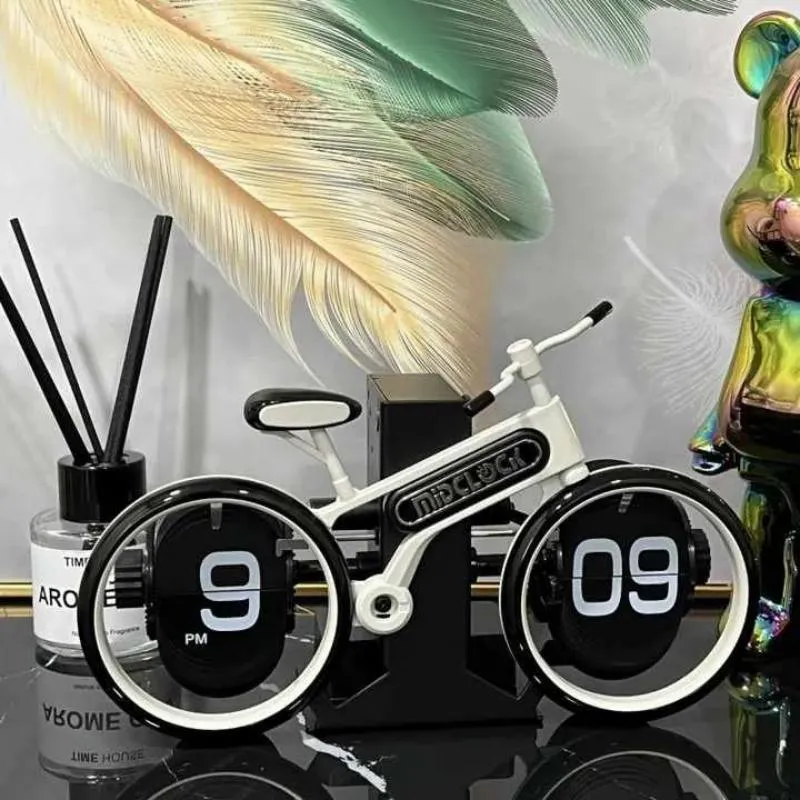 Midclock Hy F117 Bicycle Inspired Retro Vintage Flip Desk Clock D