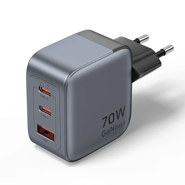 Vention 3 Port USB (C+C+A) GaN Charger (70W 70W 22 5W) EU Plug