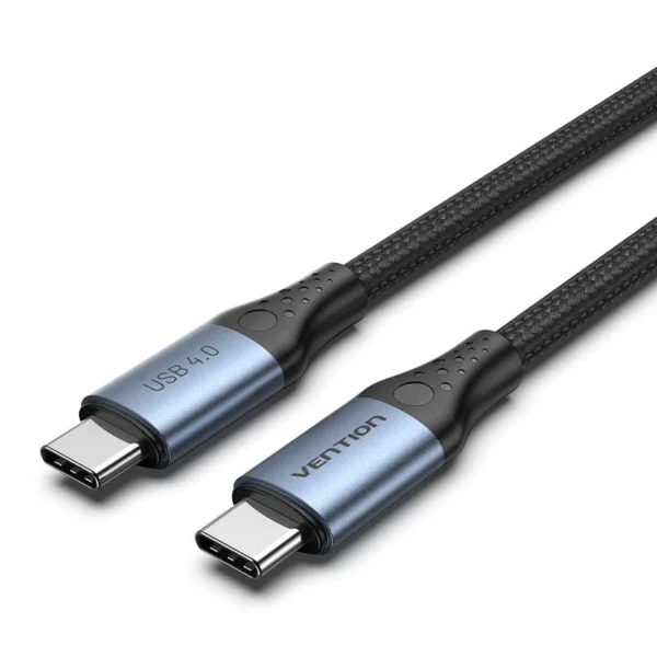 Vention Cotton Braided USB 4 0 Type C Male to Type C Male 5A Cable 1M Aluminum Alloy Type