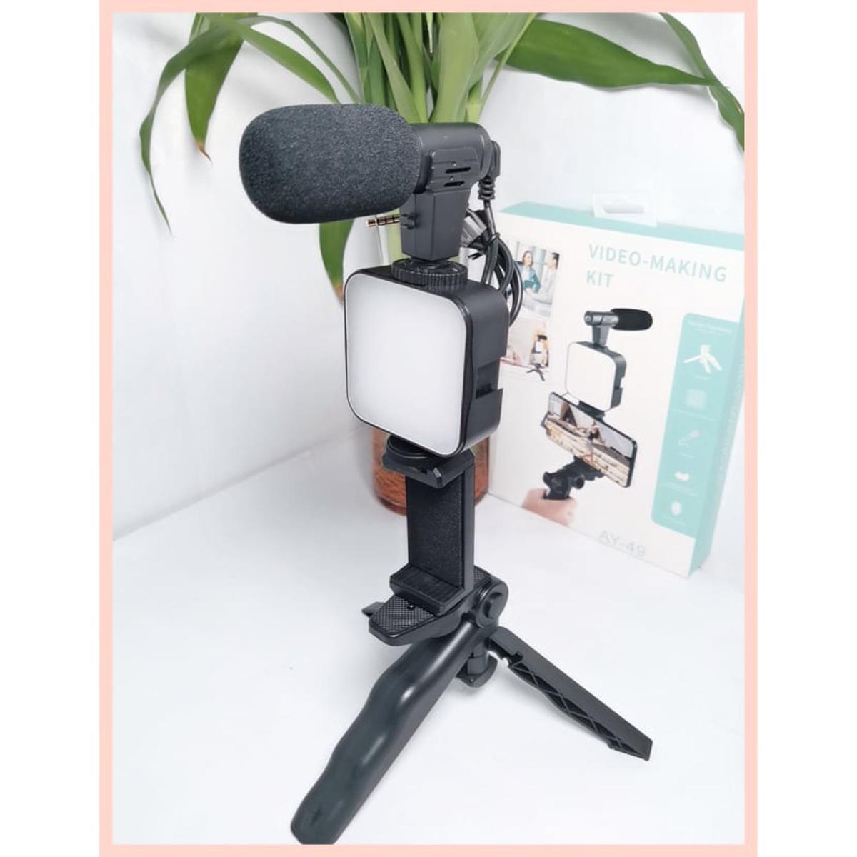 Ay 49 Video Vlogger Kits Microphone Led Fill Light Mini Tripod With Remote D Ay 49 Video Vlogger Kits Microphone Led Fill Light Mini Tripod With Remote D